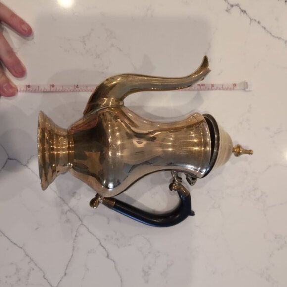 Vintage Solid Brass India Handmade Bohemian Asian Gypsy Dispenser Teapot - Picture 5 of 6